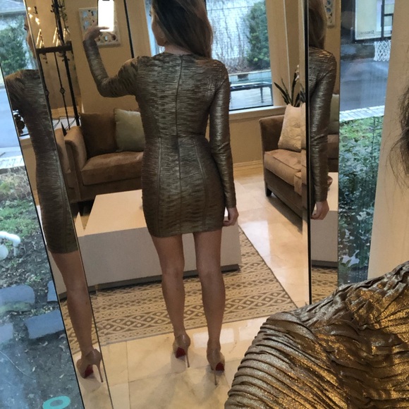 Torn Gold Mini Dress - Picture 4 of 8